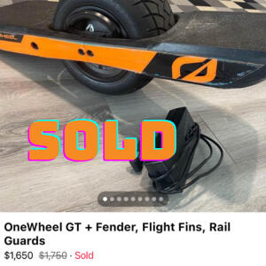 OneWheel GT + Fender, Fins